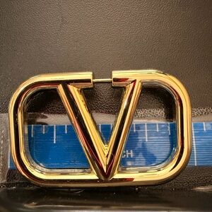Valentino Gold V Logo Pin